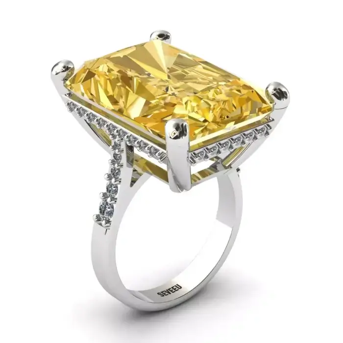 Srebrny pierścionek ze złotym diamentem