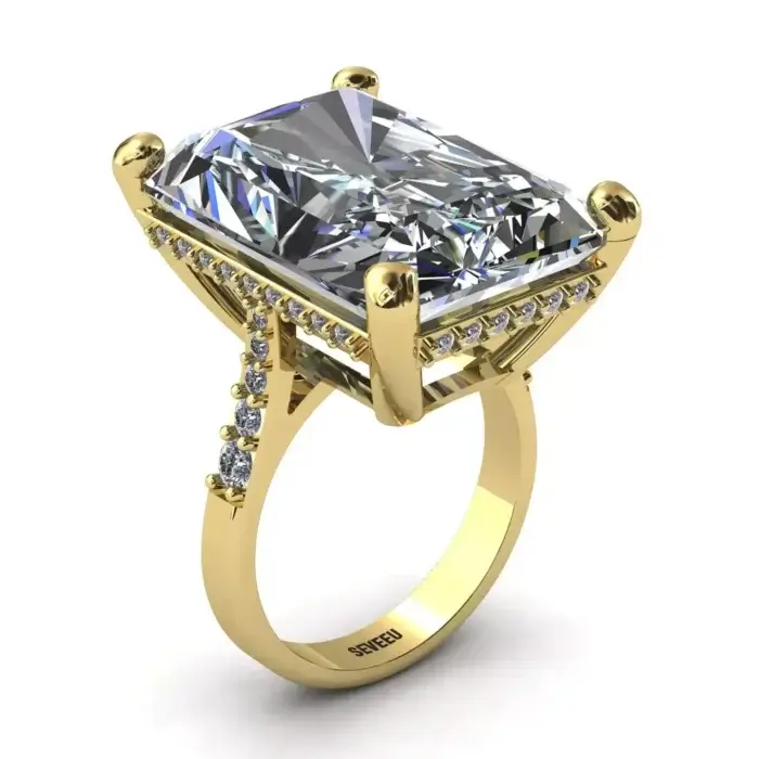 Złoty pierścionek z białym diamentem warszawa