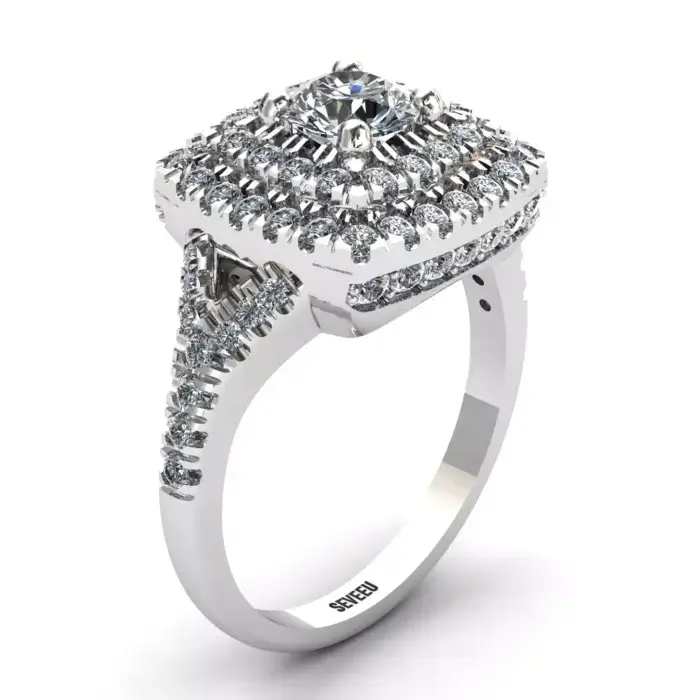 Srebrny pierścionek z diamentami