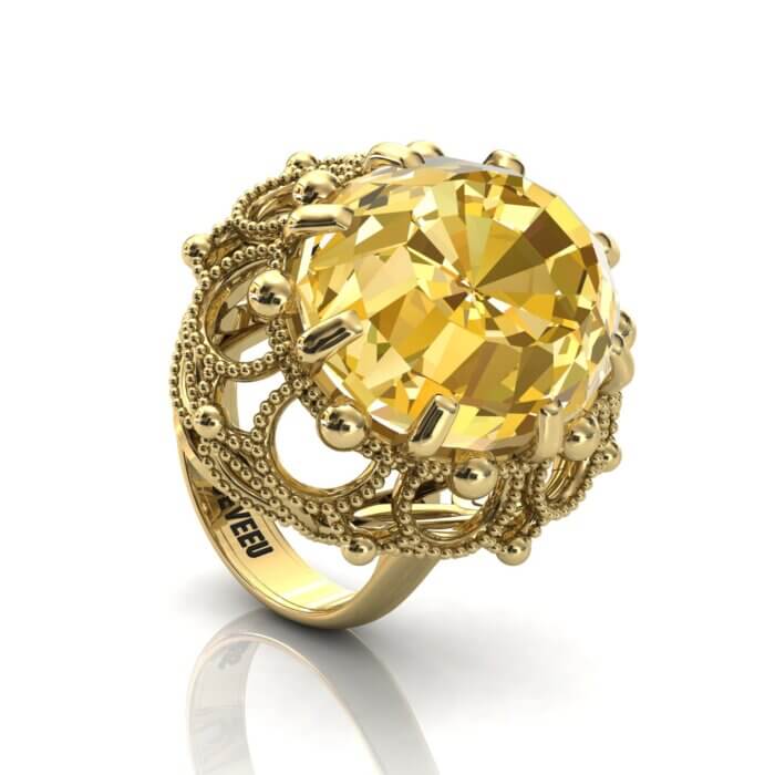 Złoty pierścionek z Topazem w stylu retro (7)