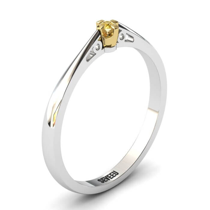 Złoty pierścionek z brylantem 0,06 ct (5)