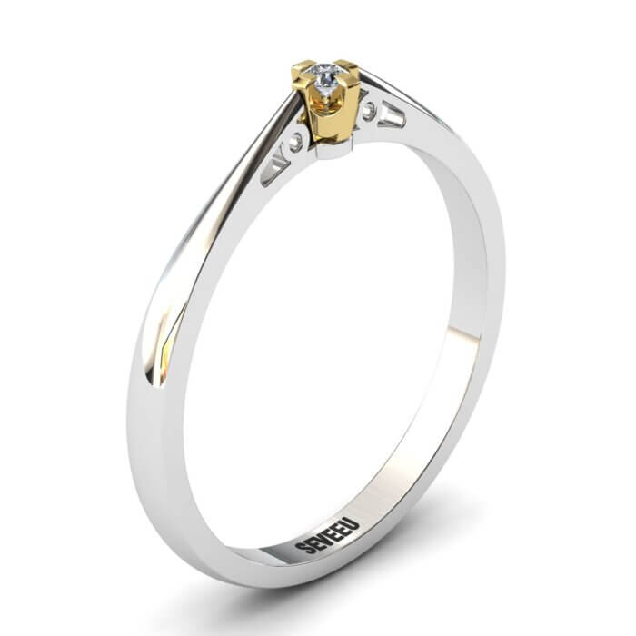 Złoty pierścionek z brylantem 0,06 ct (6)