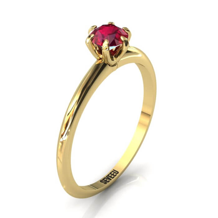 Złoty pierścionek zaręczynowy z brylantem ponad 1 ct od seveeu (50)
