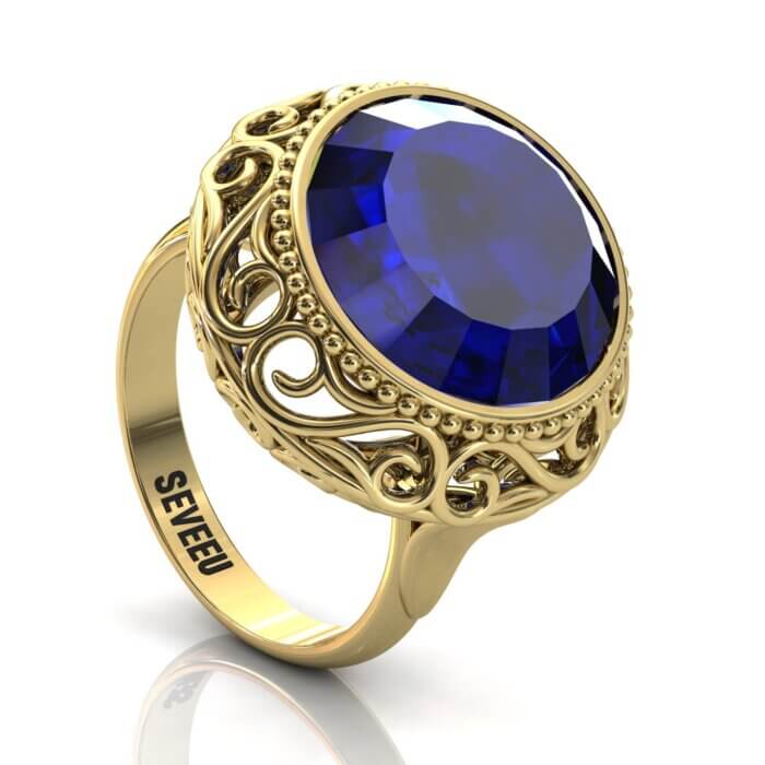 złoty pierścionek z topazem w stylu retro od seveeu (1)