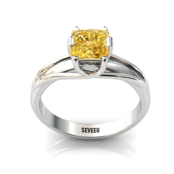 Złoty pierścionek z żółtym diamentem Proncessa (4)