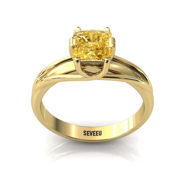 Złoty pierścionek z żółtym diamentem Proncessa (5)