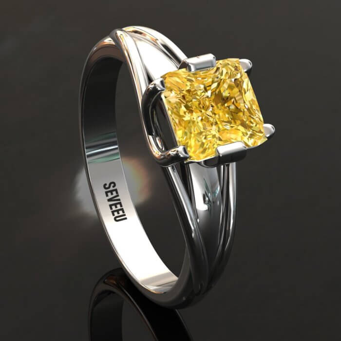 Złoty pierścionek z żółtym diamentem Proncessa (6)