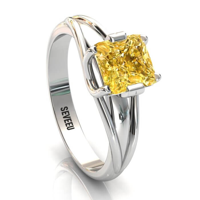 Złoty pierścionek z żółtym diamentem Proncessa (8)