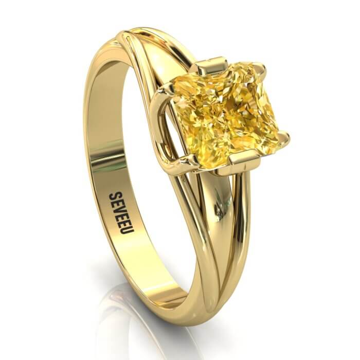 Złoty pierścionek z żółtym diamentem Proncessa (9)